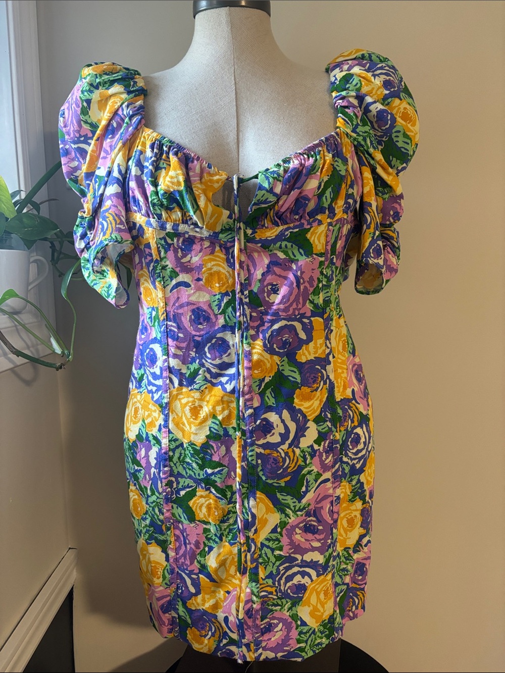 ZARA purple floral corset dress